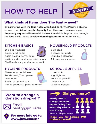 How to Help the Pantry at JMU