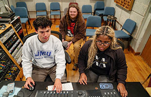 Photo of students in a lab
