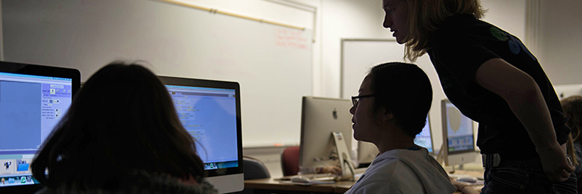 Students working in front of computers