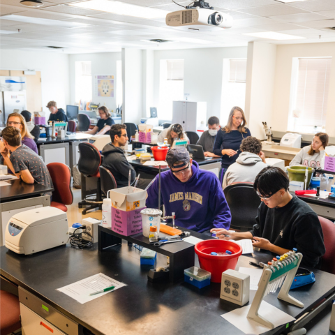 JMU Students in Lab in King Hall for Index Page