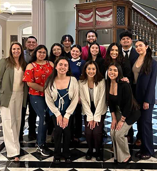 A group photo of Kline-Gabel with 13 students standing in three rows.