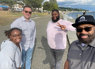 Parker and the King County Juvenile Court Services team. Left to right: Paul Daniels, Aaron Parker (MSW, MHP), and Robert Gant (LMHC, EMHS).