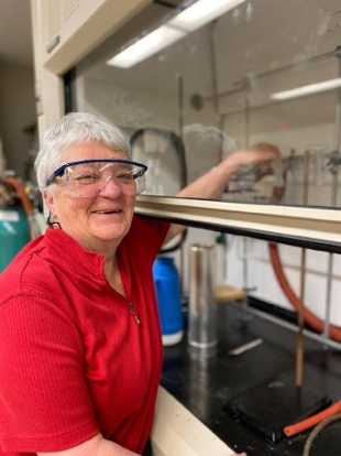 Dr. Amenta in her chemistry lab