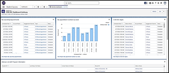 Reports in a Dashboard