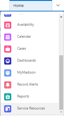 Service Resource tab