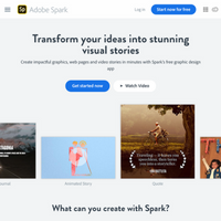 Image of landing page of Adobe Spark