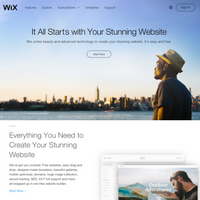 image of Wix.com's landing page