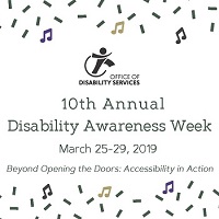 Graphic for Disability Awareness Week with theme and dates