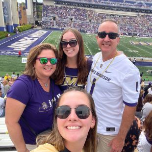 the Carr family at a JMU football game