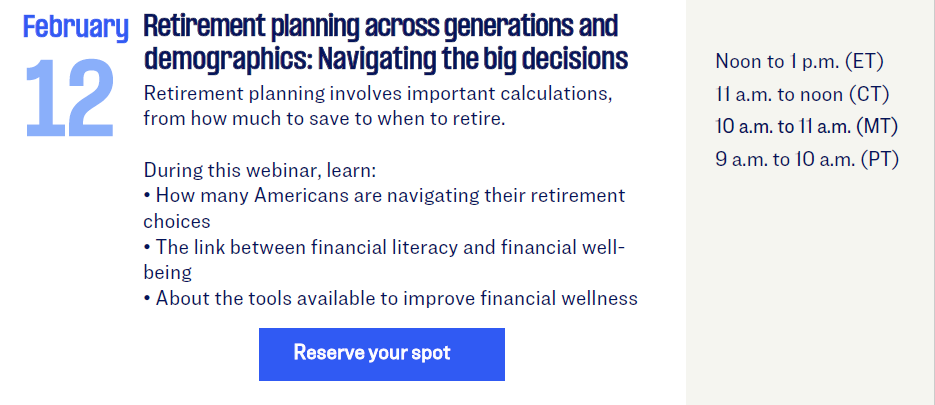 TIAA Webinar - Retirement Planning Across Generations and Demographics