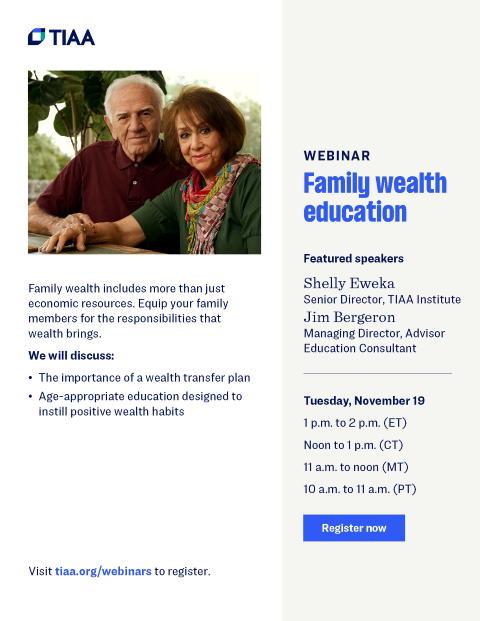 TIAA Webinar - Family Wealth Education