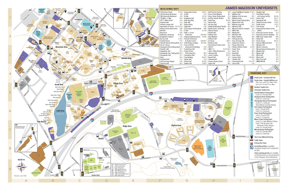 James Madison University Campus Map Map