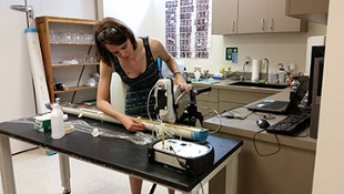 Julie using spectrometer