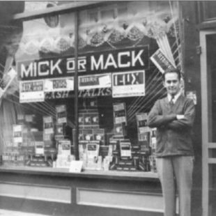 Joe Driver in front of Mick or Mack on South Main St, Harrisonburg, VA.