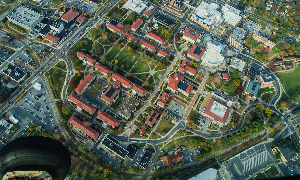 Campus aerial photo shoot