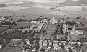 Campus aerial photo shoot bw