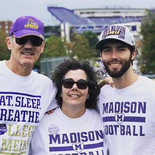 Dyke family at football tailgate