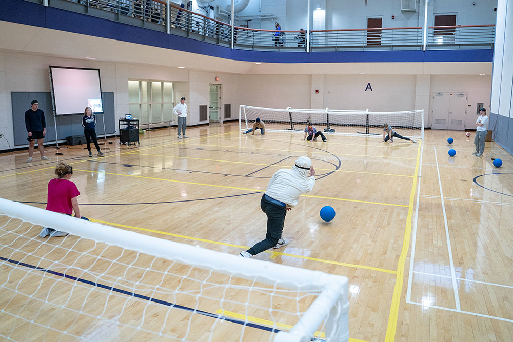 students playing goal ball