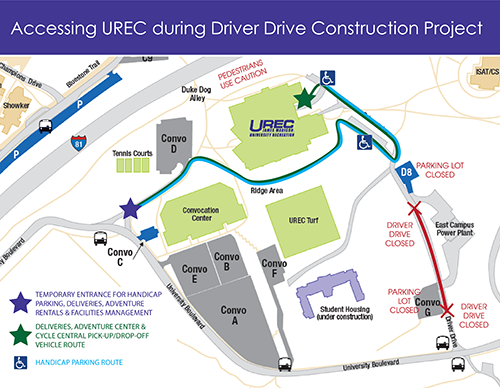 UREC Parking Access Map May 2019