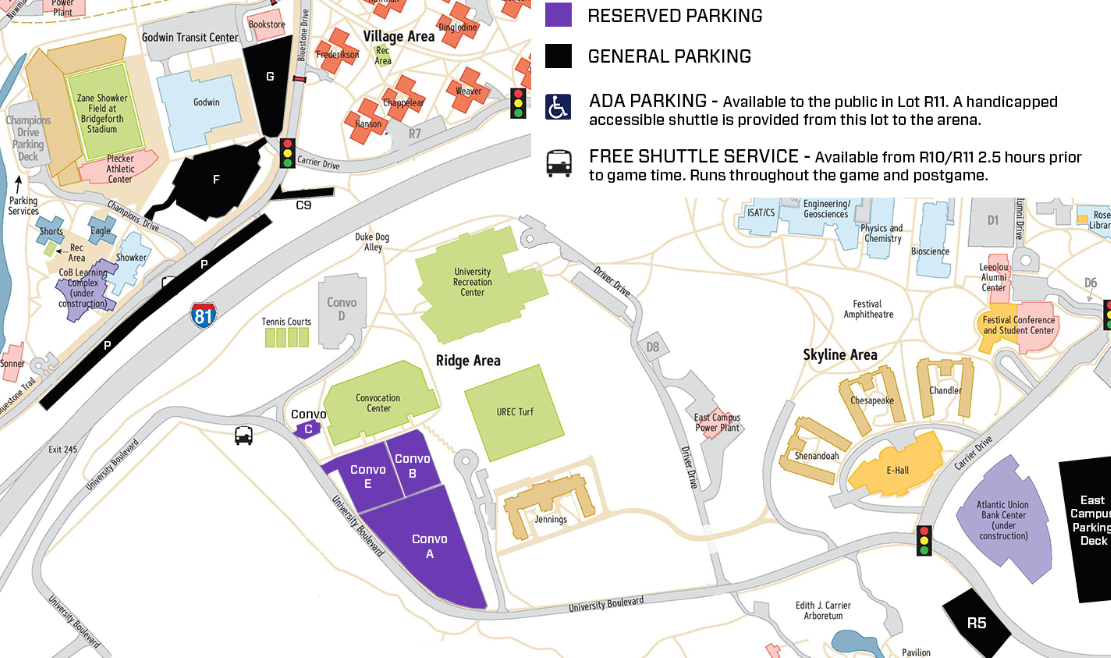 Jmu Football Parking Map