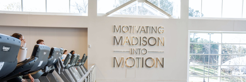 Sign with UREC's motto:Motivating Madison into Motion