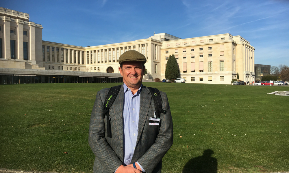 CISR Director Dr. Ken Rutherford at the Palace of Nations in Geneva