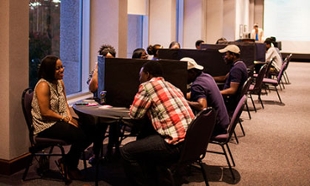 JMU students participating in a speed dating event. Picture by Michael ...