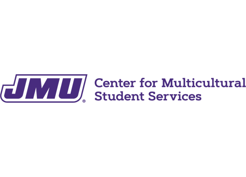 Purple horizontal logo for JMU Center for Multicultural Student Services