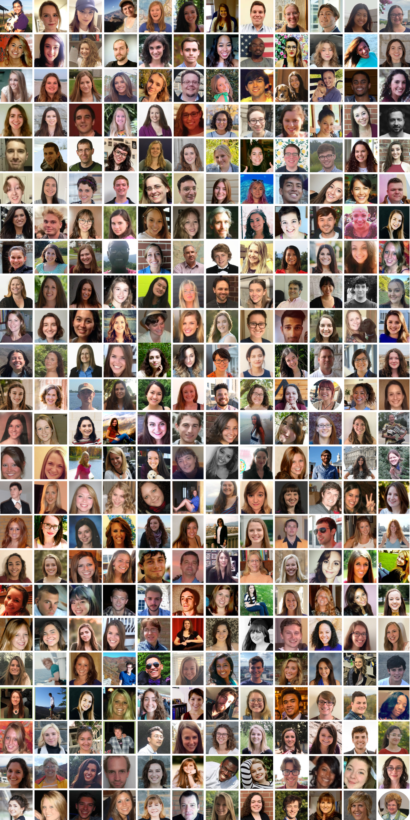 collage of more than 200 UWC consultants over 17 years