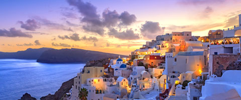 Greek islands at night