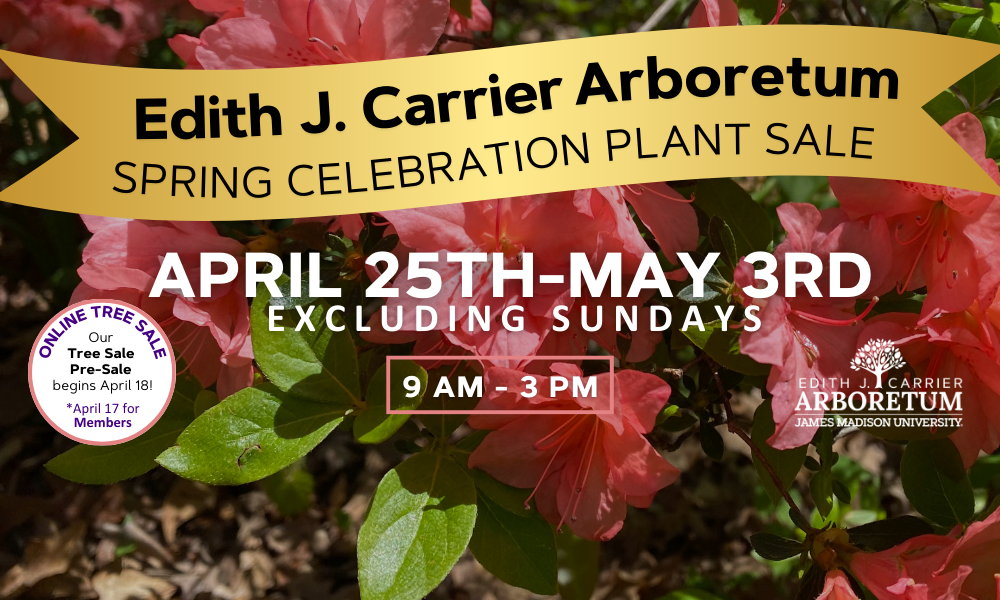 Promotional flyer for Spring Celebration Plant Sale at the Arboretum on April 25 to May 3 excluding Sundays