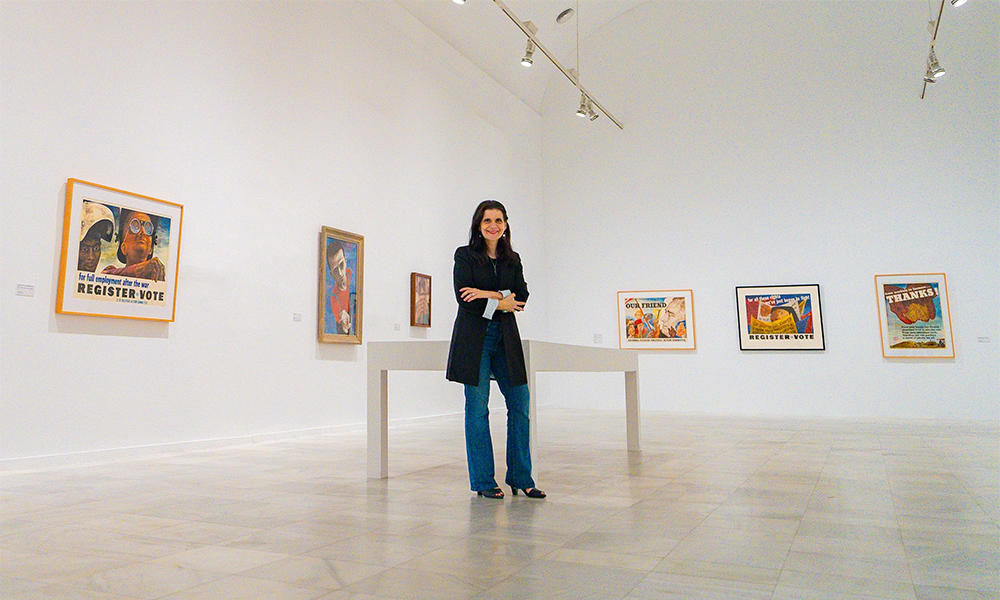 Professor standing in the Museo Reina Sofía in Madrid