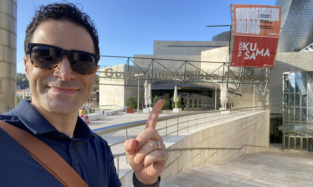 picture of dance professor in front of museum