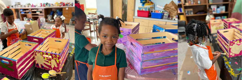 kids painting crate libraries