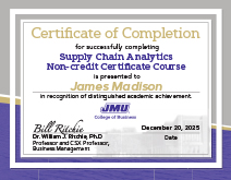 supply chain analytics certificate example