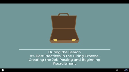 creating the job posting and begining the recruitment process