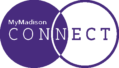 Logo for MyMadison CONNECT, featuring overlapping circles in purple with the word "CONNECT" prominently displayed.