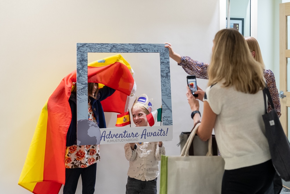 photo booth at homecoming reception