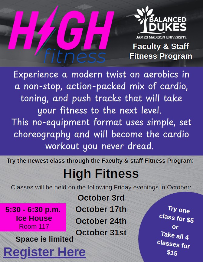 flyer for high fitness class