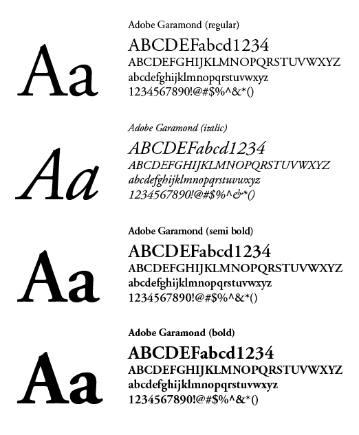 adobe garamond regular font