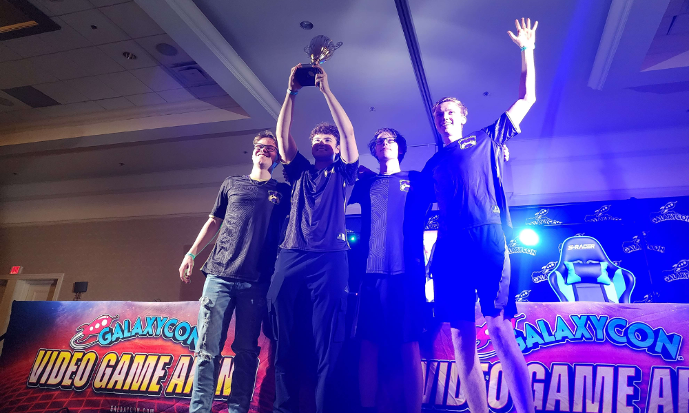 JMU Esports team celebrates a win