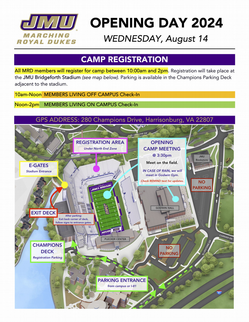 MRD CAMP - Opening Day Schedule 2024.1