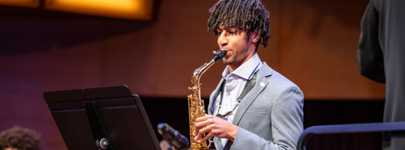 man playing saxophone