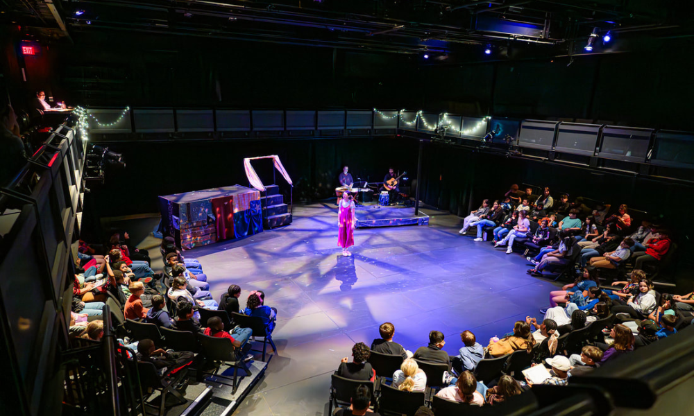 students watching a theatre performance