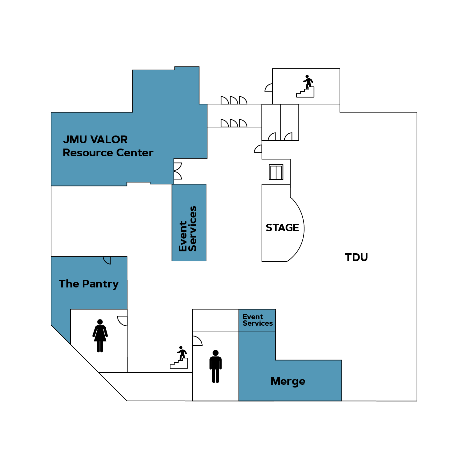 Map of the first floor of Taylor Hall