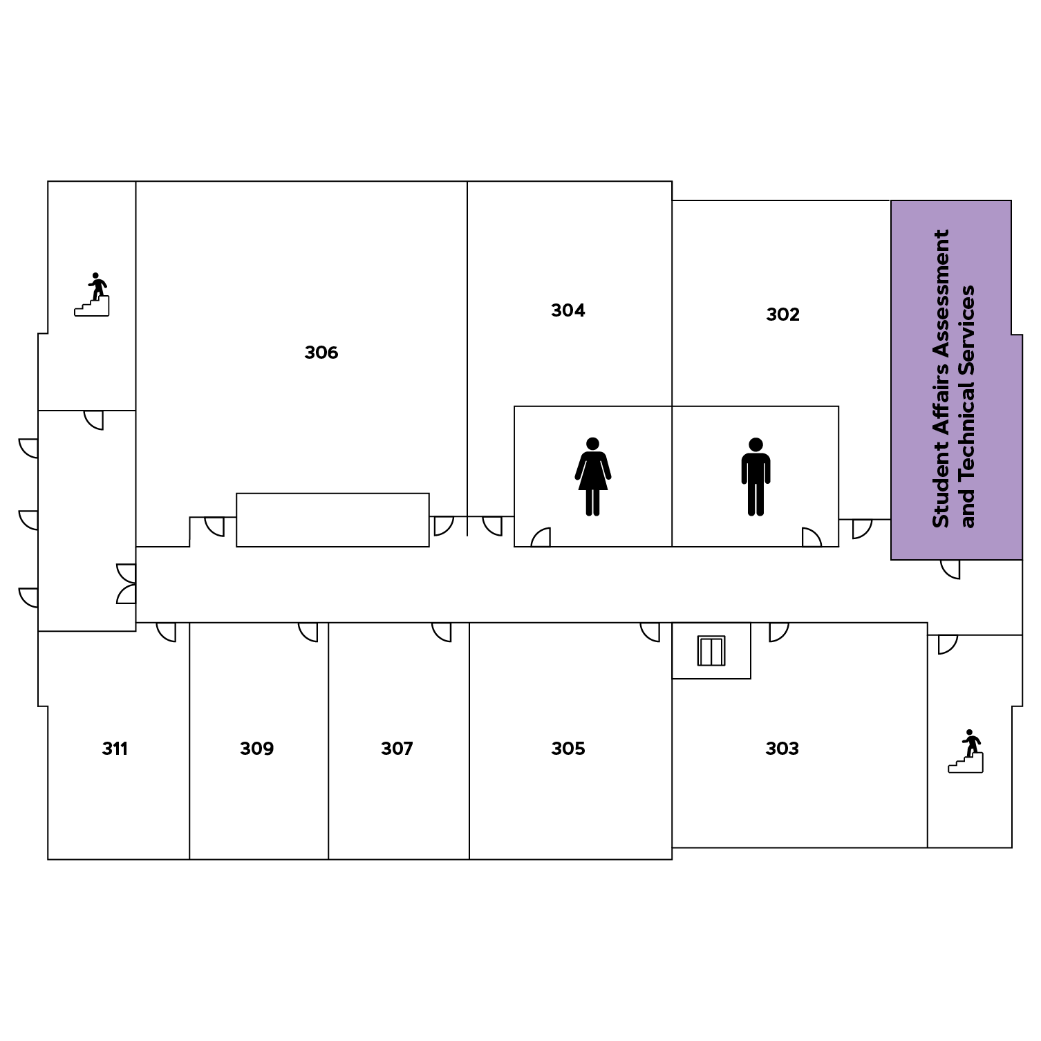 Map of third floor of Taylor Hall