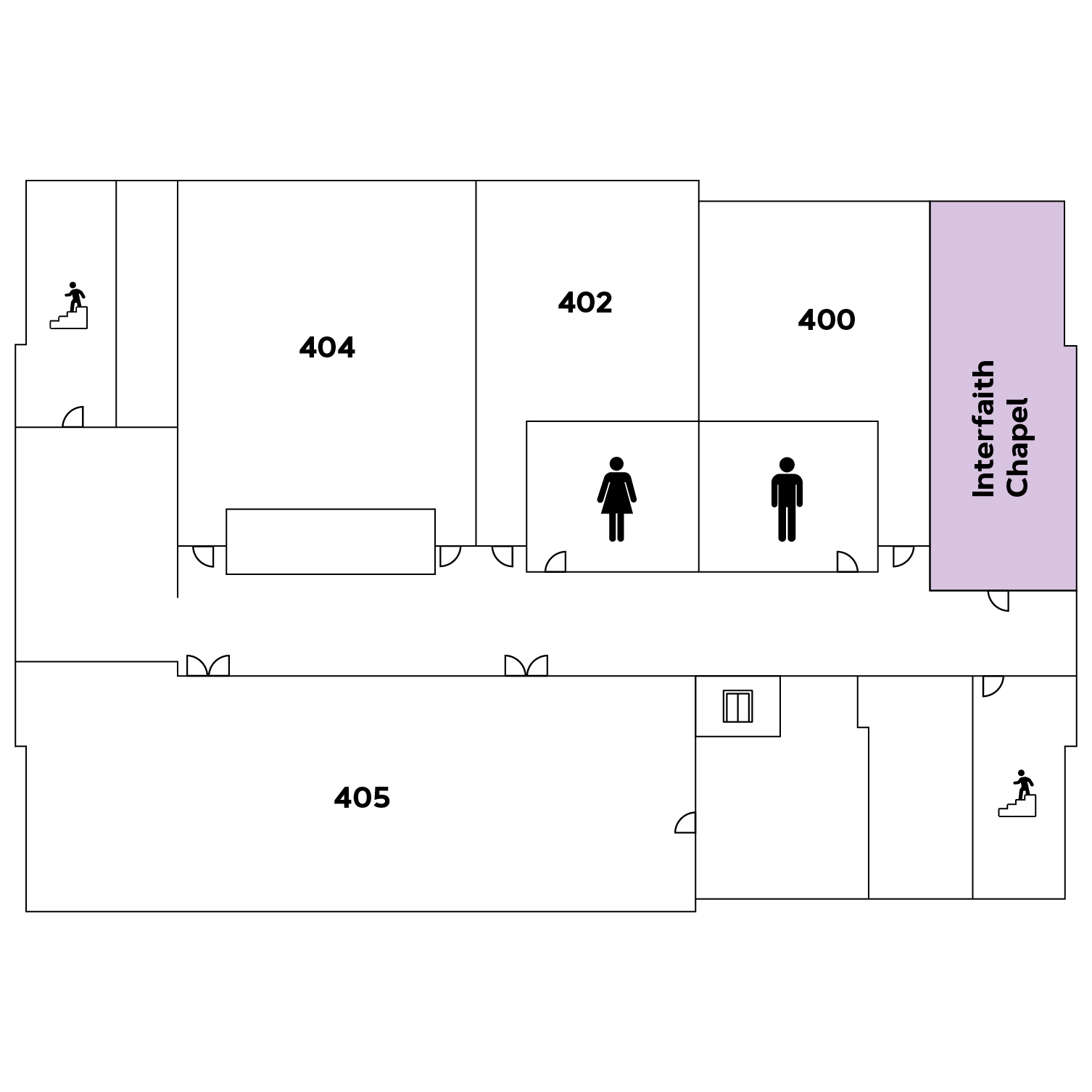 Map of fourth floor of Taylor Hall
