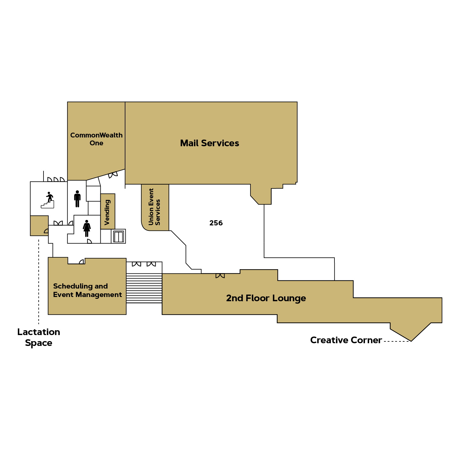 Map of second floor of Warren Floor